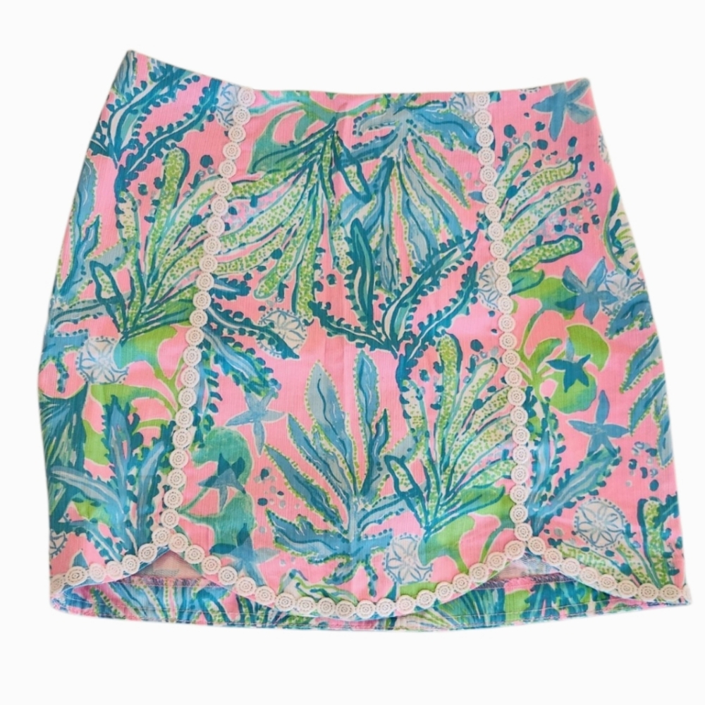 Lilly Pulitzer Pink and Blue Mini Skirt